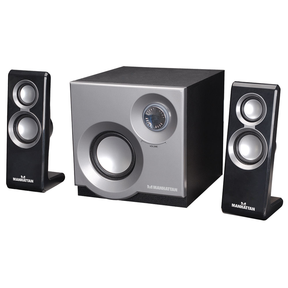 MANHATTAN 3050 2.1 Magnetically Shielded USB Powered Speaker System, 5W ...