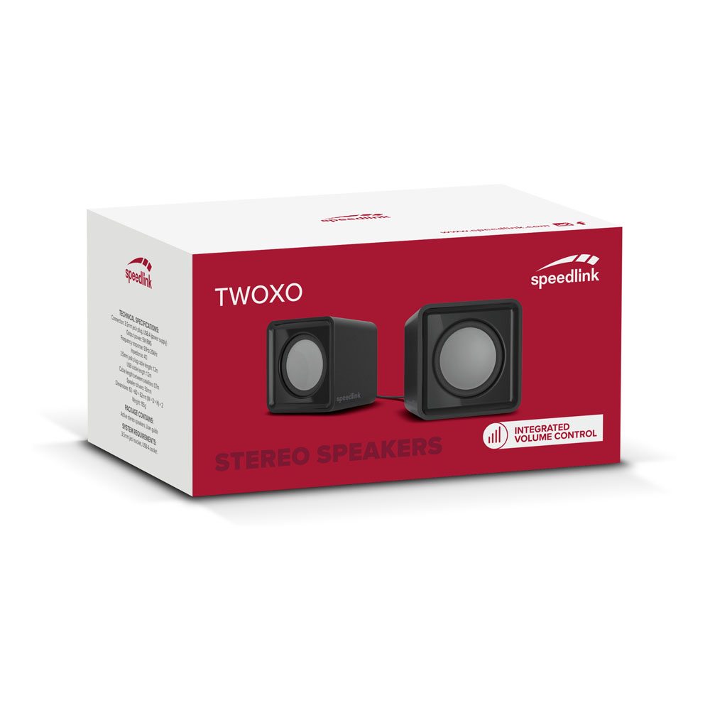 SPEEDLINK Twoxo USBPowered Stereo Speakers with Integrated Volume