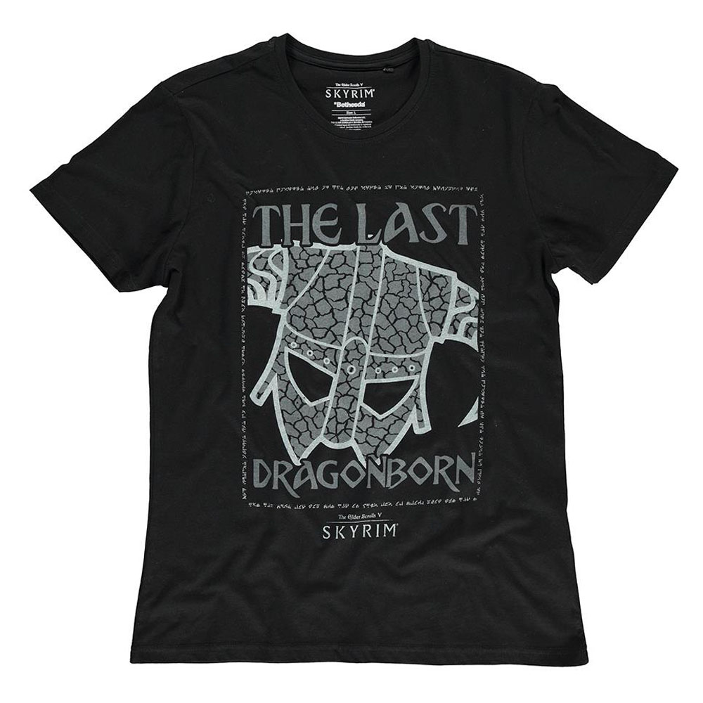 NEW! The Elder Scrolls Skyrim Last Dragonborn T-Shirt Male S Black ...