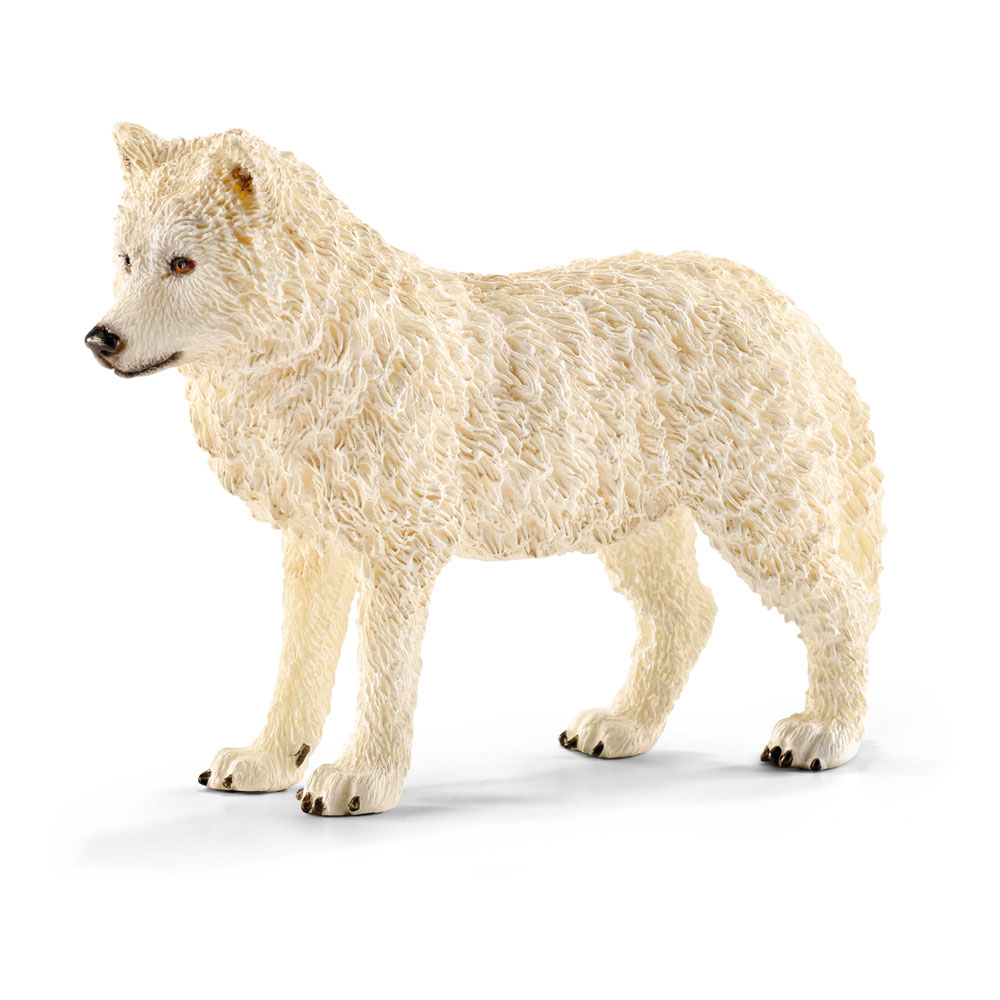 SCHLEICH Wild Life Arctic Wolf Toy Figure, White, 3 to 8 Years (14742