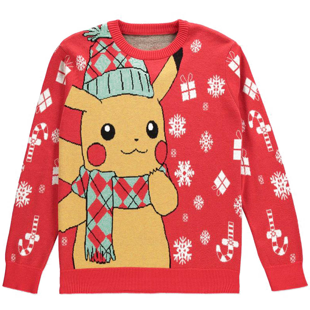 POKEMON Pikachu with All-Over Xmas Design Knitted Christmas Jumper ...