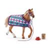 SCHLEICH Horse Club English Thoroughbred Horse Toy Figure with Blanket (42360)