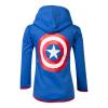 MARVEL COMICS Captain America Logo Teq Full Length Zipper Hoodie, Kid's Unisex, 122/128, Blue/Red (HD783141AVG-122/128)