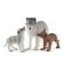 SCHLEICH Wild Life Mother Wolf with Pups Toy Figures Set, 3 to 8 Years, Multi-colour (42472)