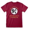 HARRY POTTER Hogwarts Express Platform 3/4 T-Shirt, Unisex, Extra Large, Red (HAR00009TSC1X)