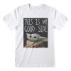STAR WARS The Mandalorian This is My Good Side T-Shirt, Unisex, Extra Large, White (MAN00821TSW1X)
