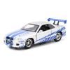 FAST & FURIOUS Brian's Nissan Skyline GT-R BNR34 Twin Pack Die-cast Vehicle, 8 Years or Above, Scale: 1:32, Silver/Blue (253204004)