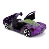 DC COMICS Batman Hollywood Rides The Joker 2009 Chevy Corvette Stingray Sports Car Die-cast Vehicle with Die-cast Figure, 8 Years or Above, Scale 1:24, Multi-colour (253255020)