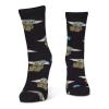 STAR WARS The Mandalorian Mandalorian, Grogu and Mythosaur Skull Crew Socks (3-Pack), Unisex, 39/42, Black/Grey (CR534475STW-39/42)