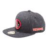 MARVEL COMICS Deadpool Metal Badge Logo Snapback Baseball Cap, Grey/Red (SB097580DEA)