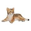 MOJO Wildlife & Woodland Tiger Cub Lying Down Toy Figure, Brown/Black (387009)