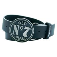 JACK DANIEL'S Leather Black Belt with Old No.7 Brand Logo Metal Circle Belt Buckle, Male, Large (BT001592JDS-L)