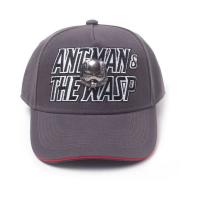 MARVEL COMICS Ant-man & The Wasp Embroidered Logo with 2D Metal Helmet Badge Curved Bill Cap, Grey/Red (BA874786ANW)