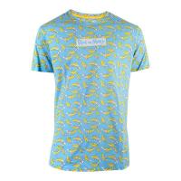 RICK AND MORTY Banana All-over Print T-Shirt, Male, Large, Blue (LS658687RMT-L)