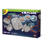SES CREATIVE Children's Explore Glow-in-the-Dark Glowing Fossils Playset, Unisex, 5 Years or Above, Multi-colour (25073)