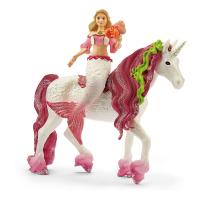 SCHLEICH Bayala Mermaid Feya on Underwater Unicorn Toy Figures, 5 to 12 Years (70593)