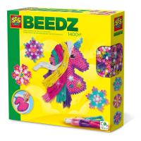 SES CREATIVE Beedz Children's Iron-on Beads Unicorn with Mane Mosaic Kit, 1400 Iron-on Beads, Unisex, Five Years and Above, Multi-colour (06306)