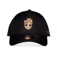 MARVEL COMICS Guardians of the Galaxy Groot Embroidered Face Adjustable Cap, Black (BA837627GOG)