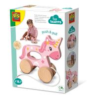 SES CREATIVE Tiny Talents Push and Pull 2-in-1 Wooden Unicorn (13137)