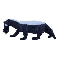 MOJO Wildlife & Woodland Honey Badger Female with Cub Toy Figure, Black/White (387153)