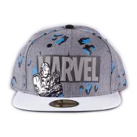 MARVEL COMICS Logo AOP Snapback Baseball Cap, Grey (SB054250MVL)