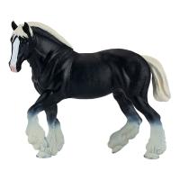 MOJO Farmland Cydesdale Horse Black  Toy Figure, Black/White (381083)