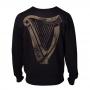 GUINNESS Distressed Harp Logo Sweatshirt, Male, Small, Black (SW724417GNS-S)