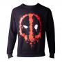MARVEL COMICS Deadpool Dripping Mask Sweater, Male, Large, Black (SW000014DEA-L)