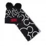 DISNEY Mickey Mouse Silhouette Bobble Beanie & Scarf Gift Set, Unisex, Black/White (GS872243MCK)