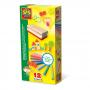 SES CREATIVE Children's Coloured Chalk with Wiper Set, 12 Colours, Unisex, 2 to 12 Years, Multi-colour (00208)
