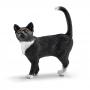 SCHLEICH Farm World Cat Standing Toy Figure, Black/White, 3 to 8 Years (13770)