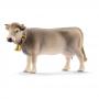 SCHLEICH Farm World Braunvieh Cow Toy Figure, Grey/White, 3 to 8 Years (13874)