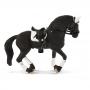 SCHLEICH Horse Club Frisian Stallion Riding Tournament Toy Figure, Black, 5 to 12 Years (42457)