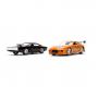 FAST & FURIOUS Dom's Dodge Charger R/T & Brian's Toyota Supra Twin Pack Die-cast Vehicle, 8 Years or Above, Scale: 1:32, Orange/Black (253204003)