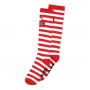 HELLO KITTY All-over Striped Logo Knee High Sock, 1 Pack, Female, 39/42, Red/White (KH401484HKT-39/42)