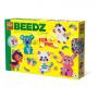 SES CREATIVE Beedz Iron-On-Beads Funpins Glitter Animals Square Pegboard, 2100 Iron-On Beads, 5 Years and Above (06217)