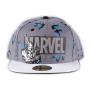 MARVEL COMICS Logo AOP Snapback Baseball Cap, Grey (SB054250MVL)