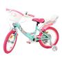VOLARE Unicorn Green 16-Inch Girls Children's Bike (61683)